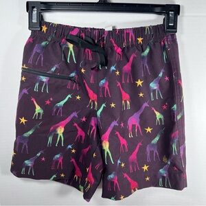 Shredly Littles Unicorn Giraffe Print Shorts - Youth Large